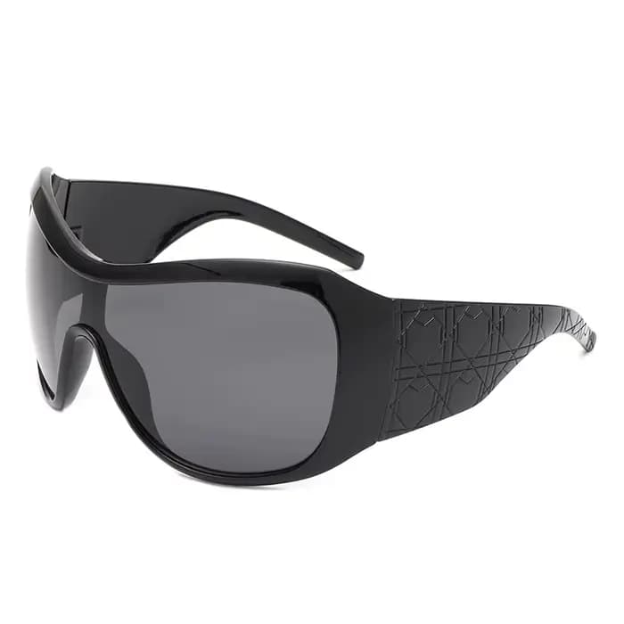 Lunettes de soleil surdimensionnées Y2K pour femmes et hommes, une pièce, vintage, bouclier carré dé