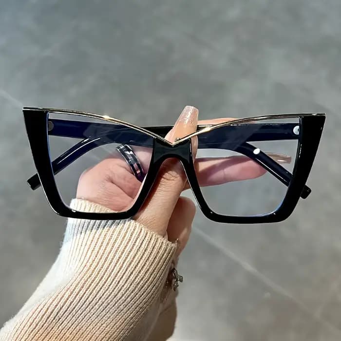 Lunettes œil de chat vintage pour femmes, verres transparents, lunettes d'ordinateur, cadre de docum