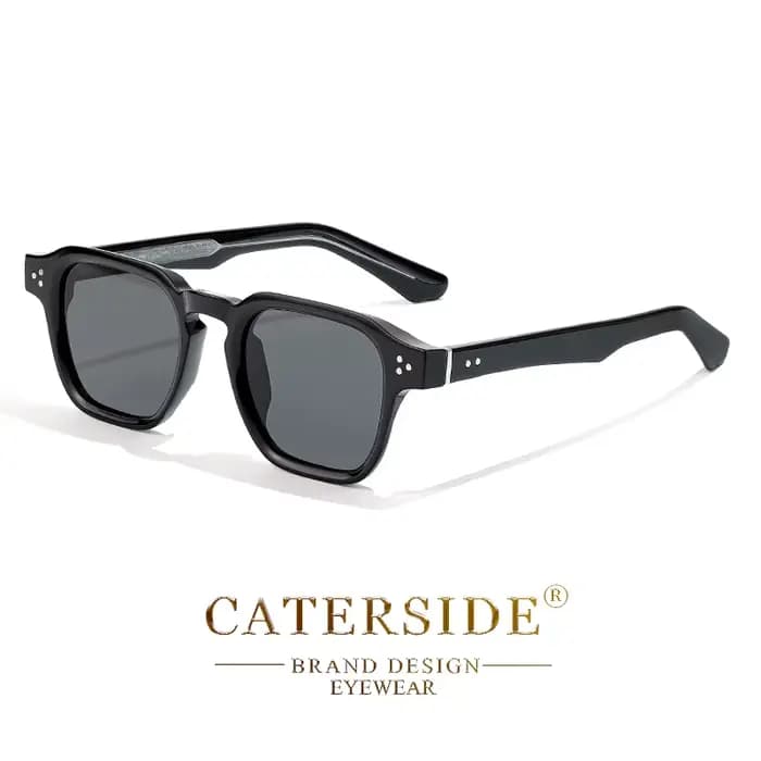 Lunettes de soleil carrées classiques CATERSIDE pour hommes, monture avec insert central, lunettes d