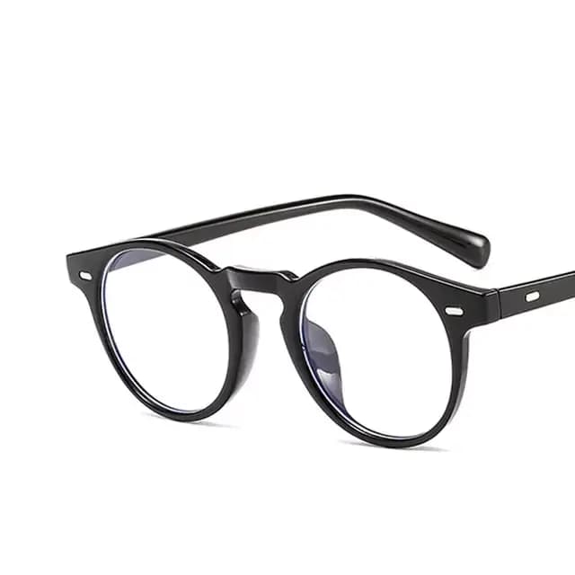 Monture de lunettes pour hommes et femmes, monture de lunettes vintage, ronde, lentille transparente