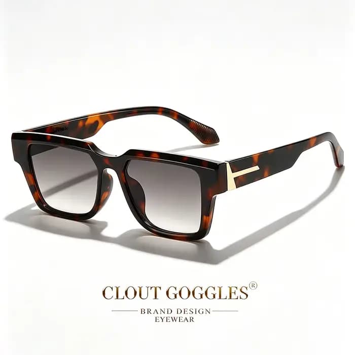 CLOUT GOGGLES Lunettes de soleil tendance et polyvalentes pour hommes et femmes, monture carrée, pou