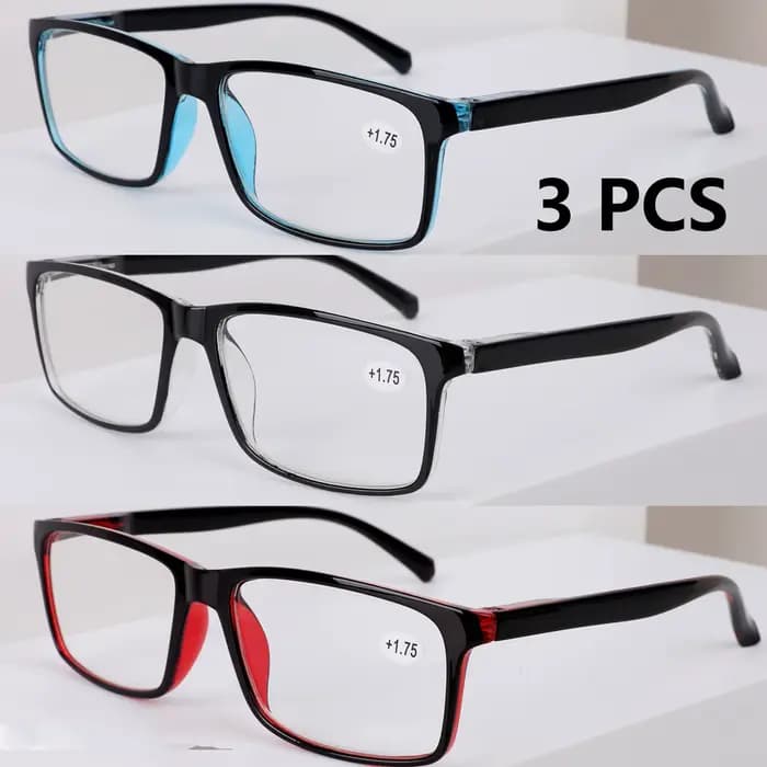 Lunettes de Lecture Classiques Bloquant la Lumière Bleue, Charnière à Ressort avec Motif Imprimé, 3 