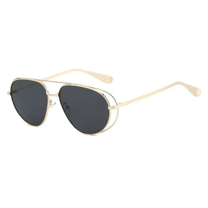 Lunettes de soleil pilote de forme ovale, monture métallique pour femmes, Punk, à la mode, pour homm