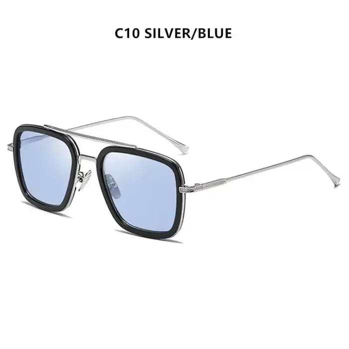 Lunettes de soleil steampunk pour hommes, style Tony Stark, lunettes de soleil vintage en métal, pro