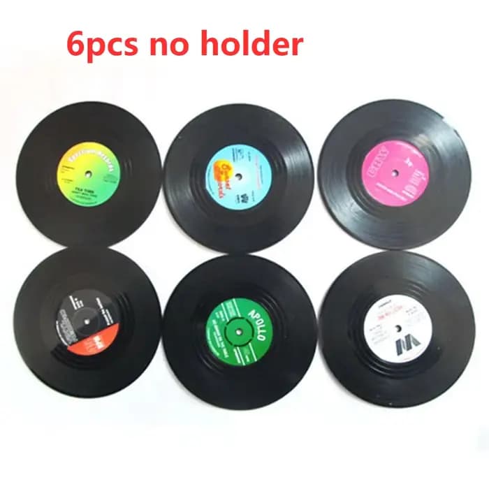 Sous-verres en vinyle pour disques d'animaux, pour boissons, ensemble de dessous de verre en vinyle 