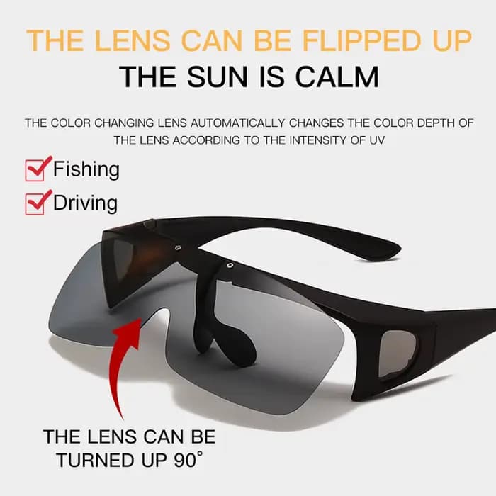 VIVIBEE rabattable polarisé ajustement sur lunettes lunettes de soleil hommes conduite UV400 photoch