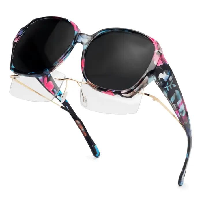 Lunettes de soleil à porter par-dessus des lunettes de vue pour hommes et femmes, légères, monture c