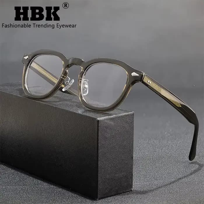 HBK rétro ovale lunettes montures lentilles transparentes hommes haute qualité TR-90 cadre lunettes 
