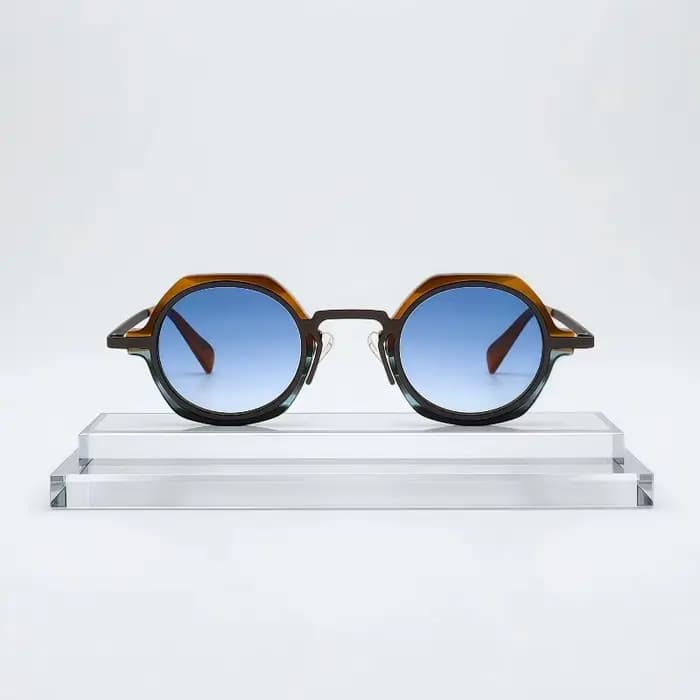 ChicOptix classique Punk rétro mode lunettes de soleil UV400 rond à la mode conduite haute qualité a