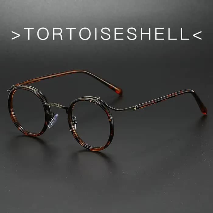 Monture de lunettes de luxe de marque rétro, monture ronde pour hommes et femmes, alliage d'acier in