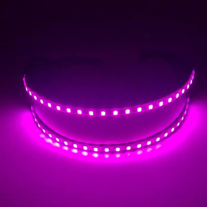 Lunettes de soleil cyberpunk futuristes, visière lumineuse avec plusieurs modes d'éclairage, lunette