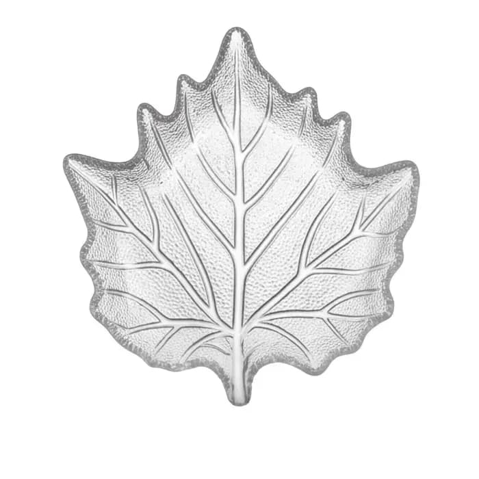 Plat à dessert en verre à motif de feuilles surélevées, forme de feuilles, style européen, assiette 