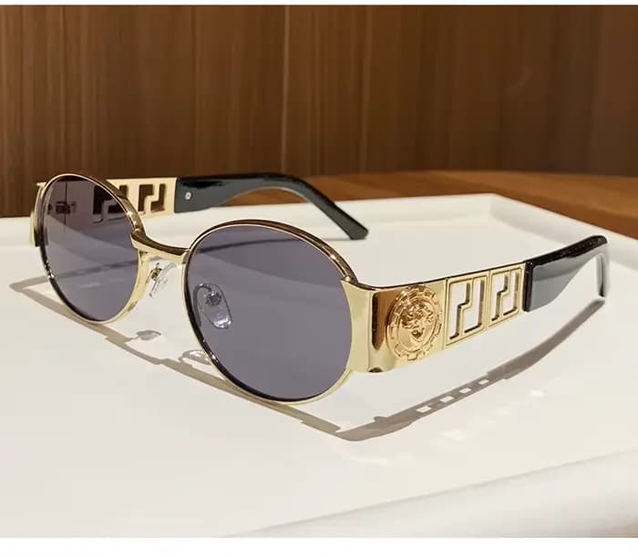 Lunettes de soleil de luxe en métal pour hommes et femmes, lunettes de créateur unisexes, lunettes d