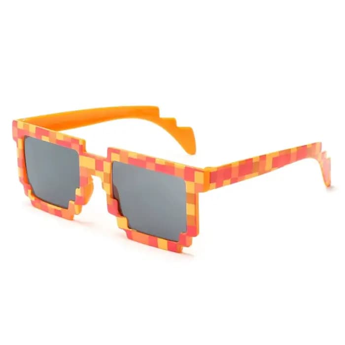 Lunettes carrées en mosaïque de pixels, tendance, Cool, Super fête, nuances Vintage amusantes, mode 