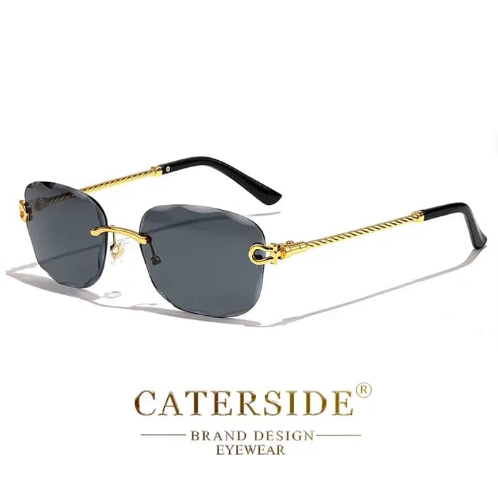 Lunettes de soleil rétro CATERSIDE pour femmes et hommes, de marque, sans monture, avec verres dégra