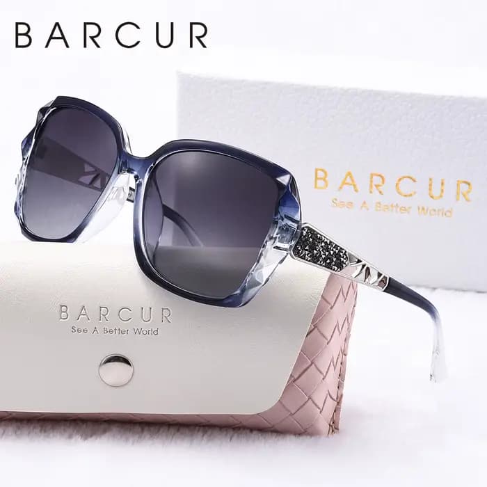 BARCUR-Lunettes de soleil carillon pour femmes, polarisées, papillon, PC, transparent, grand cadre, 