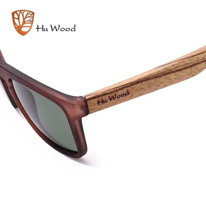 HU WOOD lunettes de soleil pour hommes bois de zèbre lunettes de soleil polarisées lentilles rectang