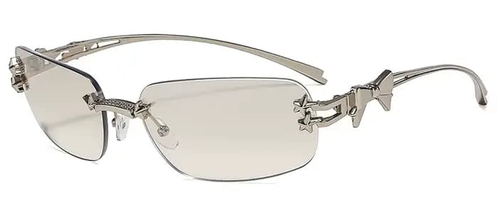 Lunettes de soleil de Style coréen pour femmes, forme rectangulaire, sans bords, Y2K, tendance, Sexy