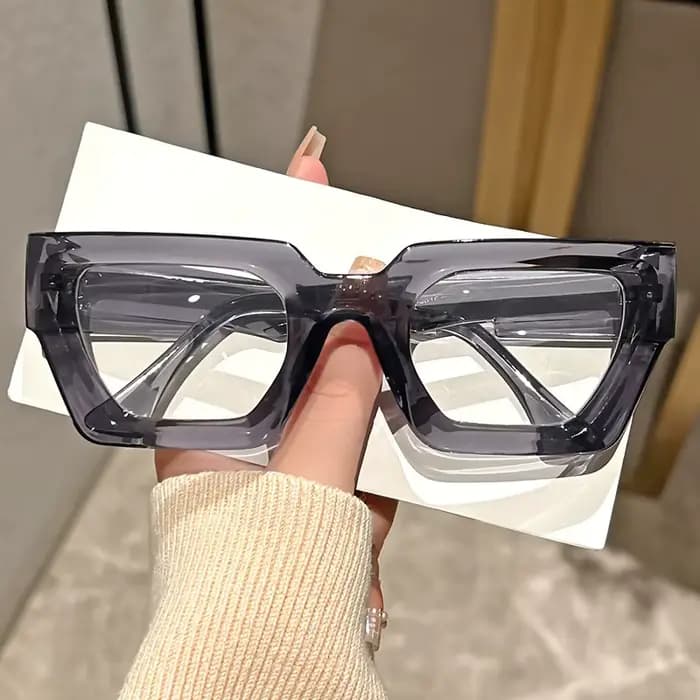 Lunettes surdimensionnées Y2K à verres transparents avec monture imprimée léopard, anti-lumière bleu