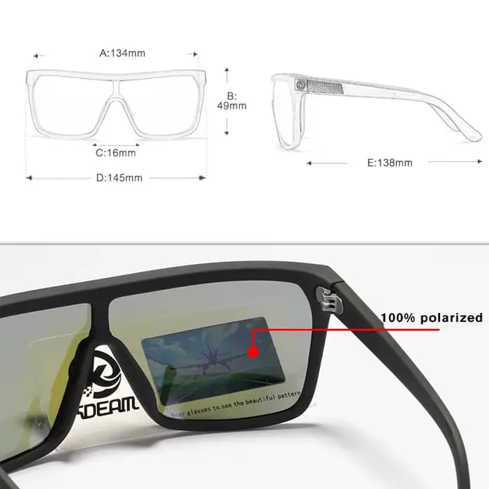 KDEAM-Lunettes de soleil de pêche polarisées pour hommes et femmes, lunettes de soleil une pièce, lo