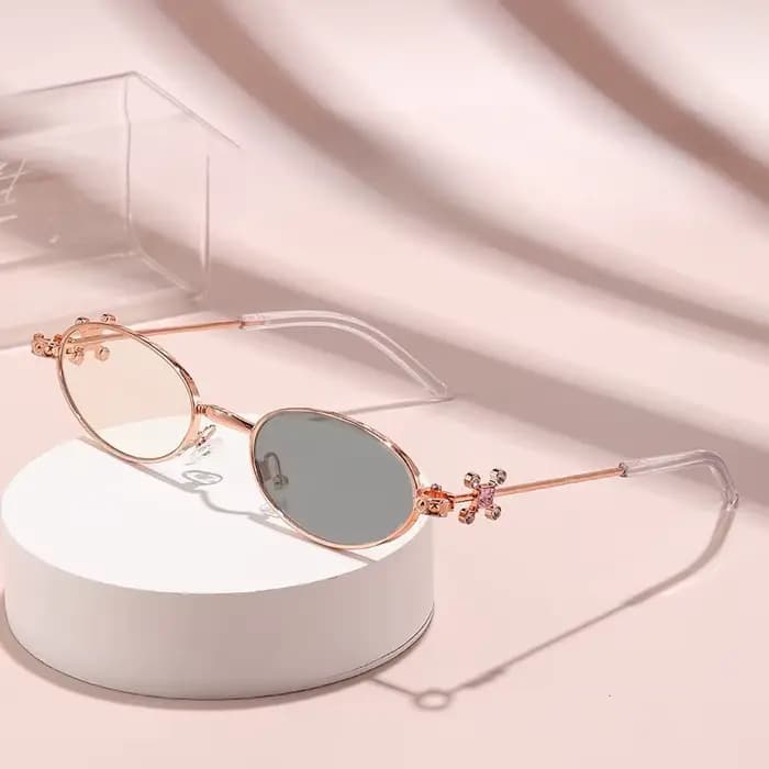 Lunettes de myopie photochromiques ovales argentées anti-lumière bleue pour femmes, de 0 à -4,0 diop