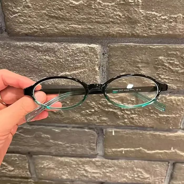 Lunettes ovales rétro marron Y2K pour filles japonaises et coréennes, monture rouge et verte, lunett