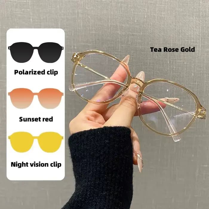 Nouveau ensemble magnétique Ultra-léger 2025 de lunettes pour femmes rétro polygonales à la mode cad