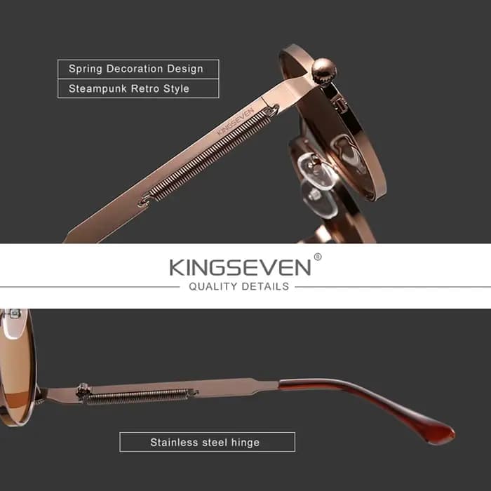 KINGSEVEN lunettes de soleil rondes polarisées hommes rétro Style Vintage femmes Steampunk lunettes 
