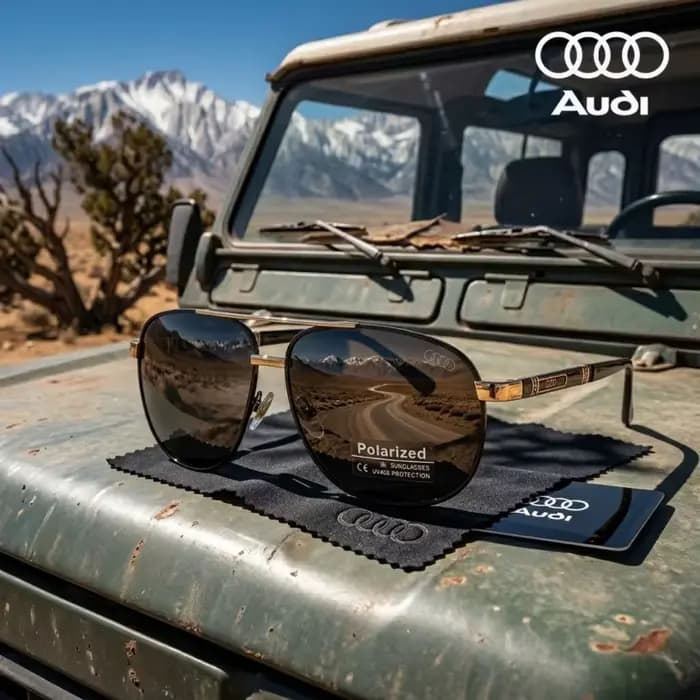 Lunettes de soleil polarisées AUDI avec boîte d'origine, lunettes de soleil de luxe pour hommes, lun