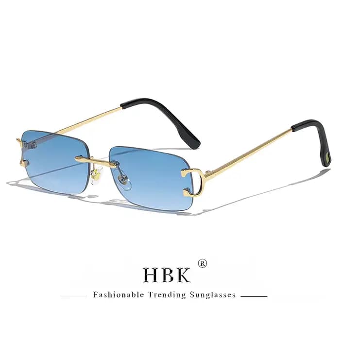 HBK rétro sans bordure lunettes de soleil femmes carré cadre mental lunettes de soleil conception en