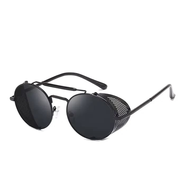 Lunettes de soleil rétro Steampunk pour hommes et femmes, classiques rondes en métal, Vintage, pour 
