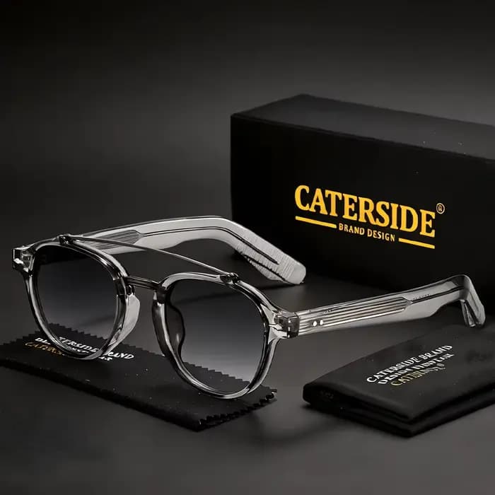 CATERSIDE Nouvelles Lunettes de Soleil RétroPilot pour Hommes, Design Classique à Double Pont, Lunet