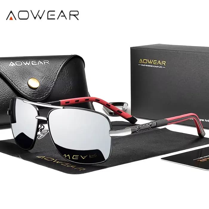 AOWEAR-Lunettes de soleil polarisées rétro pour hommes et femmes, lunettes de conduite vintage, lune
