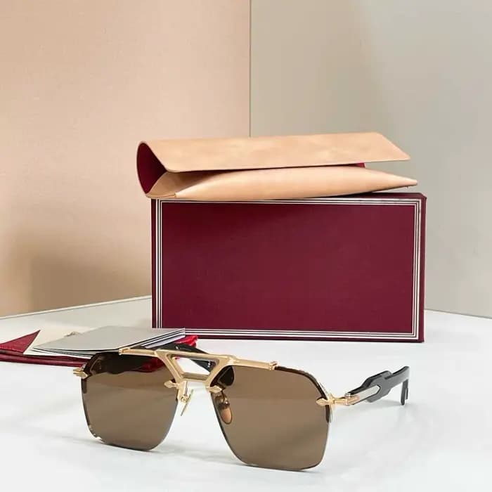 JJMM SILVERTON lunettes de soleil pilote classique titane cadre carré UV400 rétro mode 3A + haute qu