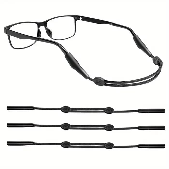 Sangle de Lunettes de dehors Réglable pour Homme et Femme, 3 Pièces