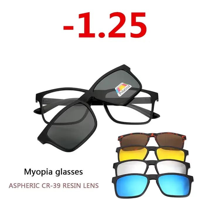 Lunettes de soleil polarisées fini myopie lunettes optique lunettes cadre hommes ceinture aimant 5 C