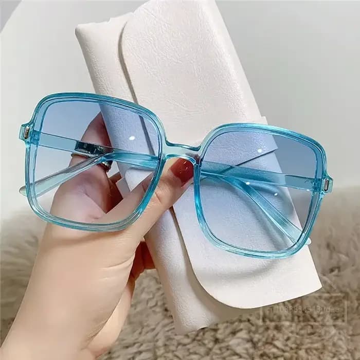 Lunettes de soleil carrées surdimensionnées pour femmes, Vintage, grande monture, Protection UV, nua
