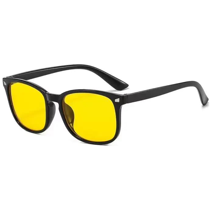 Lunettes de vision nocturne carrées jaunes vintage tendance, réduisent la fatigue visuelle, verres a