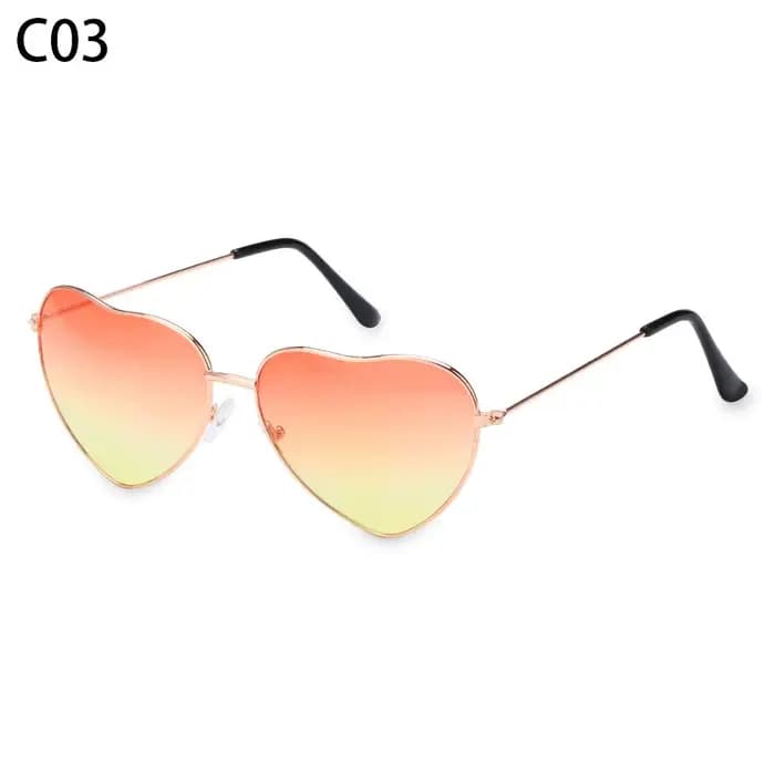 Lunettes de soleil vintage en forme de cœur avec monture en métal, verres d'océan, lunettes de solei
