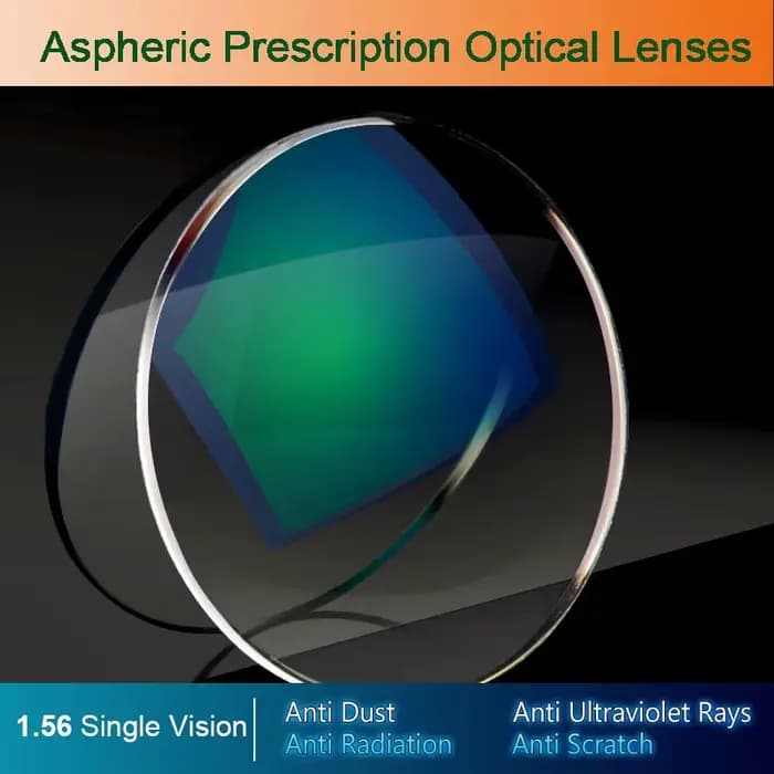 Lentilles de Prescription indice 1.56, lentilles asphériques en résine CR-39 pour myopie/hypermétrop