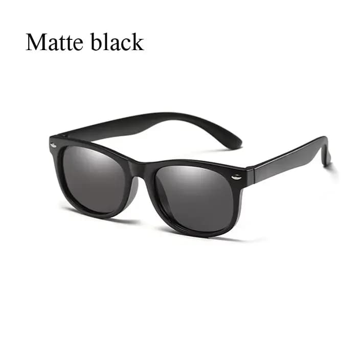 Lunettes de soleil polarisées pour enfants TR90, monture en Gel de Silicone, carrées classiques, pou