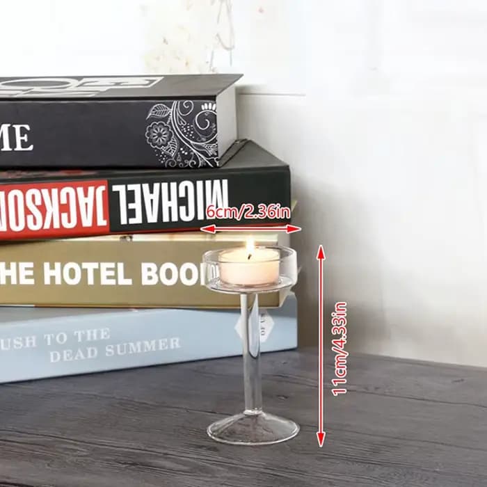 Grand Bougeoir en Verre Transparent, ci-après, Support, Pièce Maîtresse de Table pour la Maison, Cha
