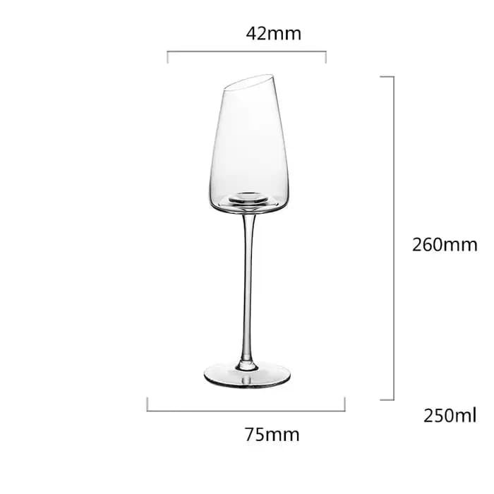 Verre à Vin Rouge Oblique à Longue Tige, Coupe, Outil de Cuisine, Champagne, Bordeaux, Cadeau de ixd