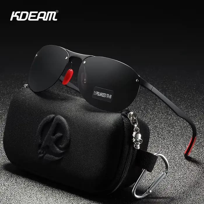KDEAM – lunettes de soleil ovales sans bords pour hommes, polarisées, monture en matériau TR90, lent