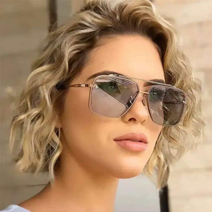 Nouvelles lunettes De Soleil dégradées pour hommes mode métal grand cadre lunettes De Soleil marque 