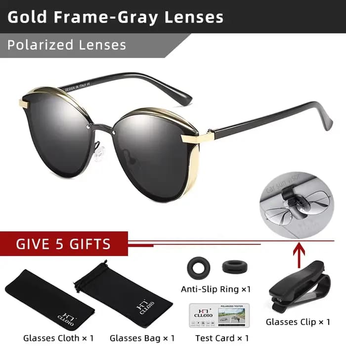 CLLOIO-Lunettes de soleil polarisées œil de chat pour femmes, verres de conduite, de luxe, classique