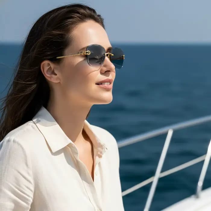 Lunettes de soleil rétro CATERSIDE pour femmes et hommes, de marque, sans monture, avec verres dégra