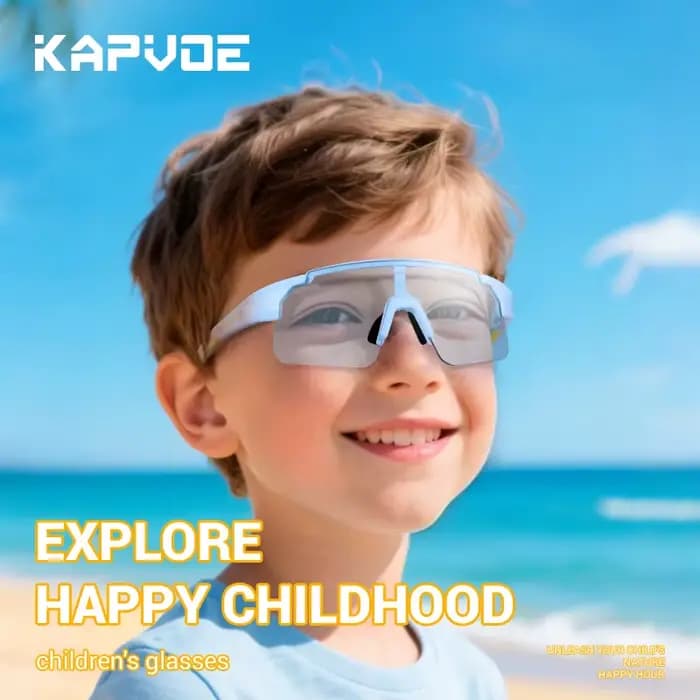 KAPOVE lunettes de soleil photochromiques enfants lunettes de Sport en plein air vtt garçons filles 