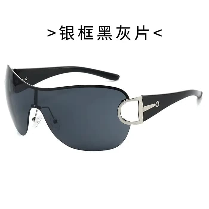 Nouvelles Lunettes de Soleil Vintage de Luxe Monobloc pour Femme, Lunettes de Soleil Surdimensionnée