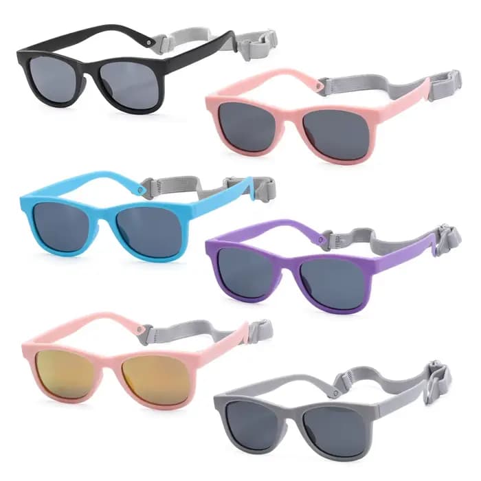 Lunettes polarisées avec sangle réglable pour bébé, lunettes de soleil pour tout-petits, nouveau-né,
